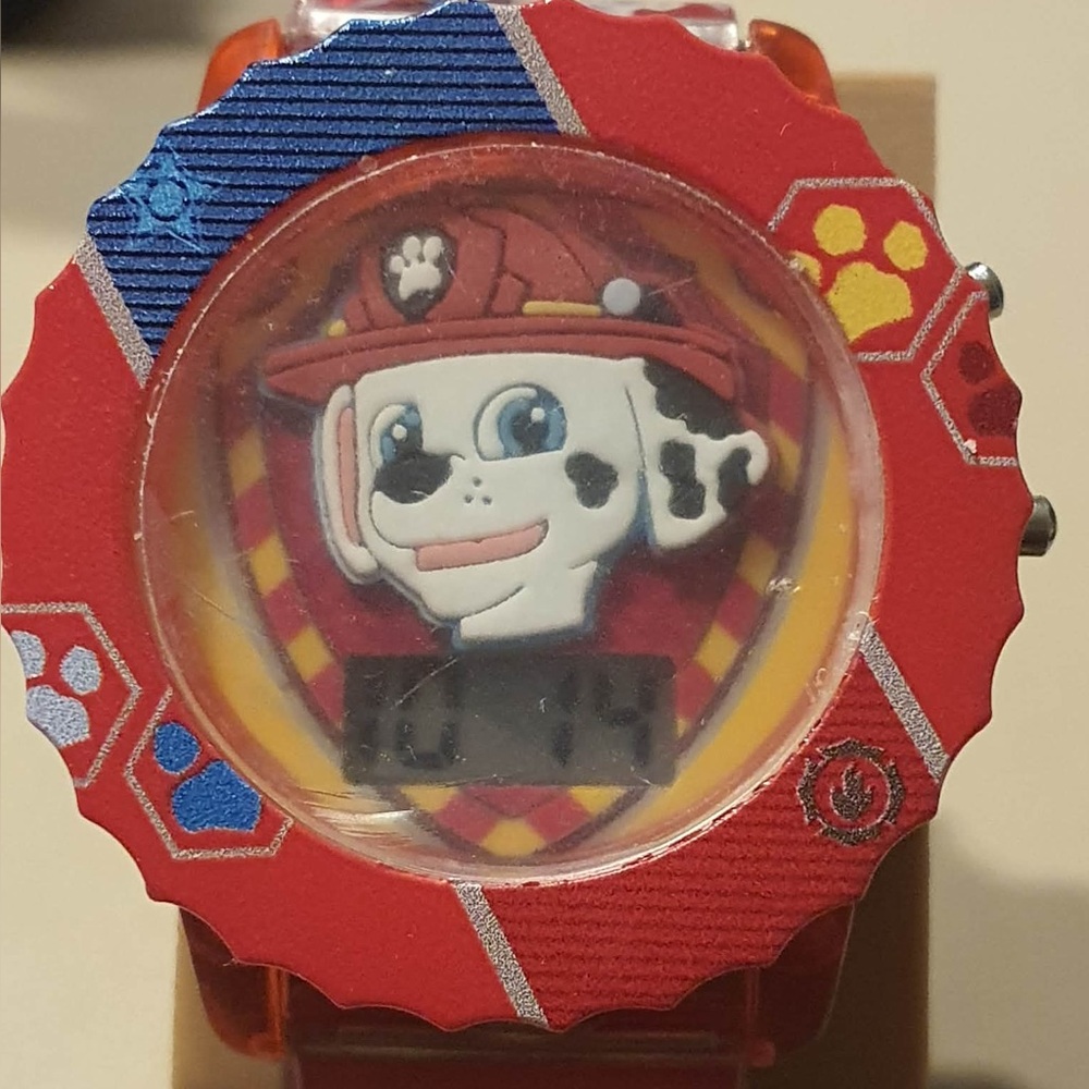 🦋10/$20🦋 Nickelodeon Paw Patrol Chase Red Digital Flashing Lights Boy's Watch